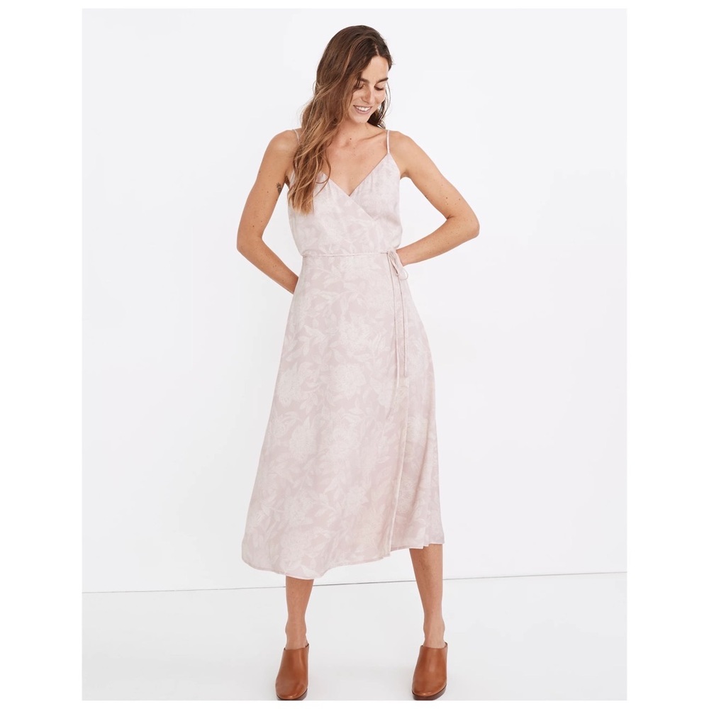 madewell pink midi dress
